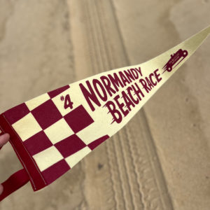 cream_and_burgundy_fanion_pennant_vintage_normandy_beach_race_check_1